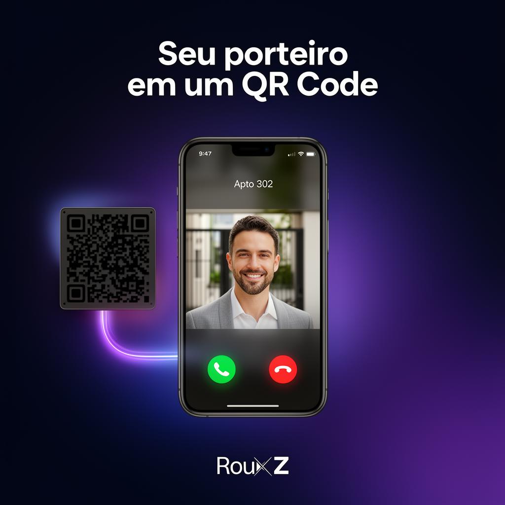 Visitante chamando apartamento pelo QR Code